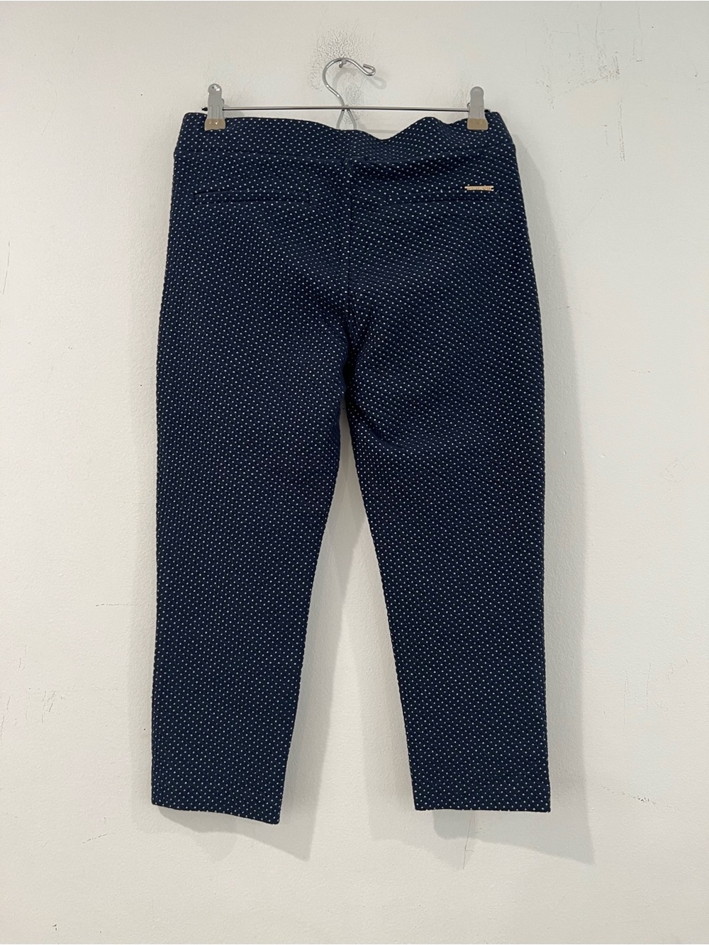 Michael Kors Navy Polka Dot Stretch Leggings with Gold Logo - Picture 2 of 11